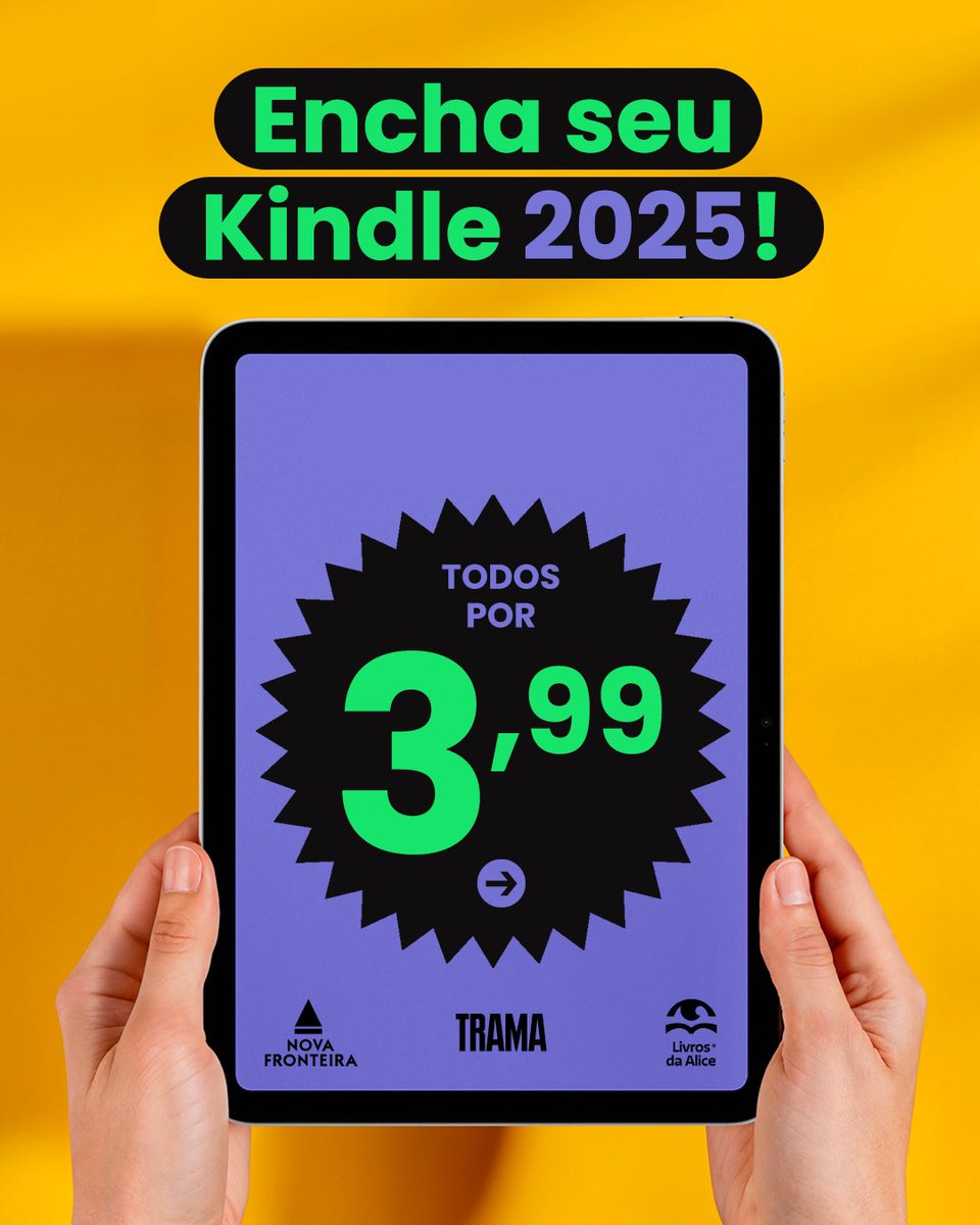 TODOS eu disse TODOS os meus livros vão estar participando do Encha seu Kindle 2025 por R$3,99. Confira a lista completa dos meus livros, da Trama e da Nova Fronteira que você encontra lá por esse preço: instagram.com/p/DNnjzabuZPH/… e instagram.com/p/DNoHh8gSZAk/…