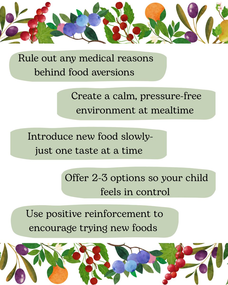 🌟 Mealtime Tips for Sensory-Sensitive Eaters 🌟

Helping kids explore new foods can feel tough—but small steps make a big difference! Here are some strategies that support comfort, confidence, and success at the table