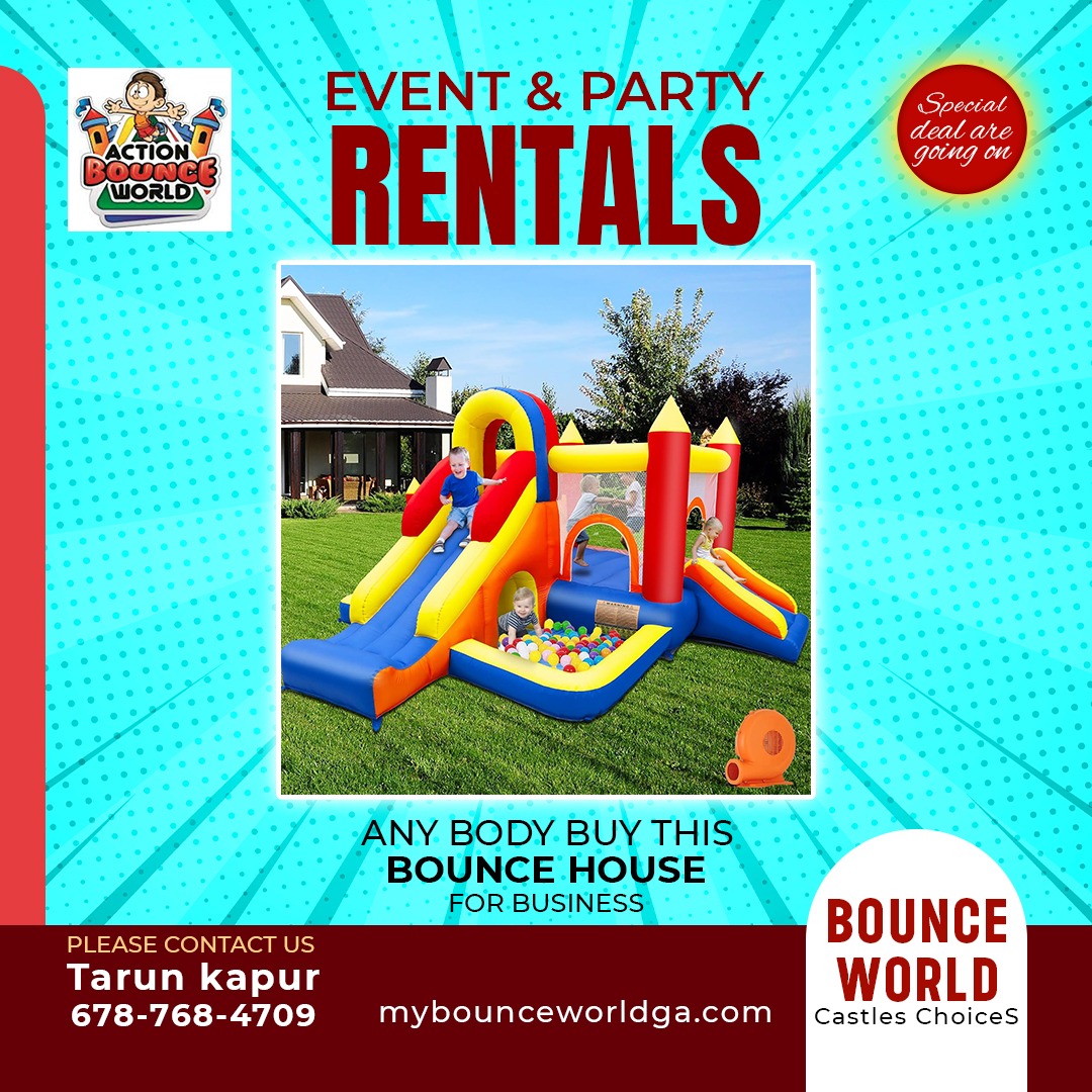 mybounceworld's tweet image. Make your next event unforgettable  #InflatableFunZone #EpicEvents #FunForEveryone #BouncerBliss #MyBounceWorld #Atlanta #USA #PartyRental #BounceHouseRental #EventPlanner #BirthdayVibes #KidsPartyIdeas #FamilyEvents #OutdoorFun #WeekendVibes #EventGoals #PartySetup #GeorgiaFun