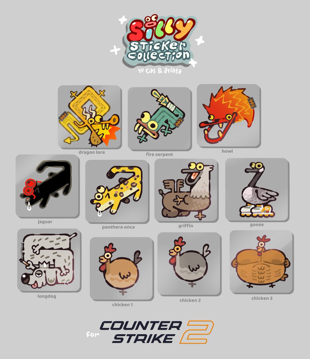 made some silly stickers for <a href="/CounterStrike/">CS2</a> with <a href="/ariata_/">Ariata</a> :)
