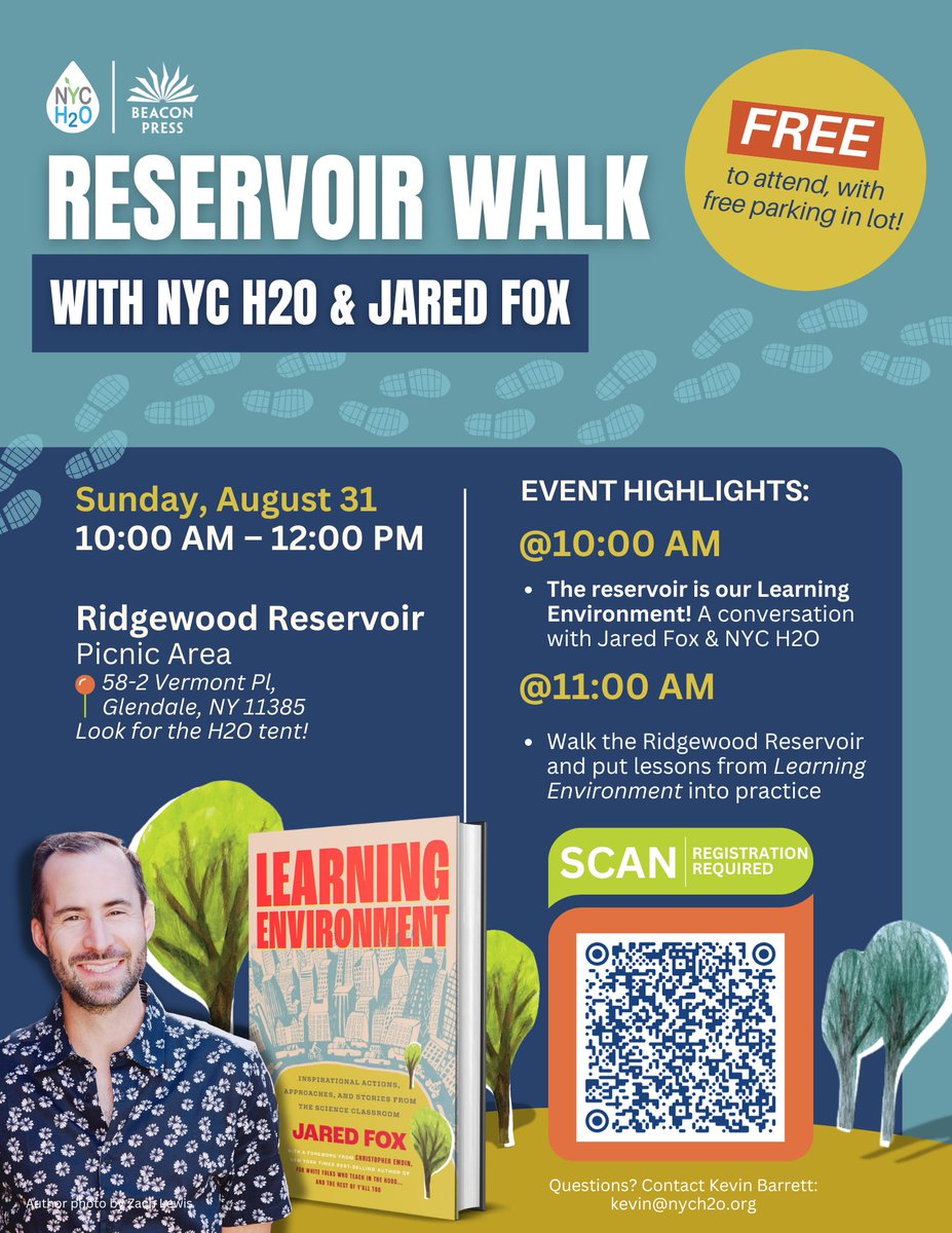 We have a special event at the Ridgewood Reservoir next Saturday, August 31st! Join us to speak with author Jared Fox about nature as our learning environment followed by a tour of the historic Ridgewood Reservoir 🎉

Reserve a ticket for free here: eventbrite.com/e/1595856241979