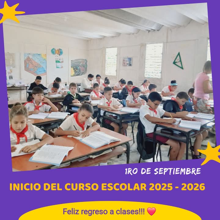 Recuerden que el día #1deseptiembre comienza el curso escolar 2025 - 2026, un curso de metas y logros. #RegresoAClases #MatancerosEnVictoria <a href="/CubaMined/">MINED</a> <a href="/PartidoPCC/">Partido Comunista de Cuba</a> <a href="/EMatancera/">Educación Matancera</a> <a href="/gpppmatanzas/">Gobierno Provincial del Poder Popular en Matanzas</a> <a href="/JanyMartnez10/">Hanny Martínez</a> <a href="/mariofsabines/">Mario Sabines Lorenzo</a>