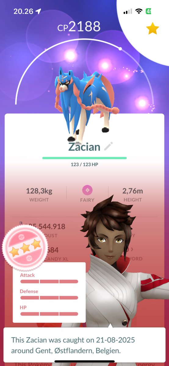 I finally got my first hundo Zacian ! Thanks for letting me join all your raids <a href="/ItsRatedK/">RatedK</a> ! 🙏💯#pokemongo