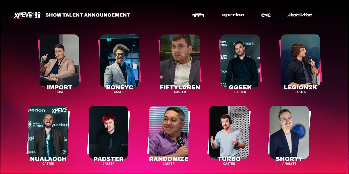 Meet your #XPEvo 2025 Show Talent! We're happy to bring back familiar faces as well as introduce a new one or two. This talented lineup will be with you every step of the way on both Main and B-Streams!