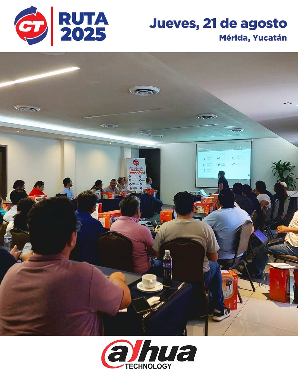 ¡Nuestros socios de negocio ya se capacitan con los mejores: Dahua 🎓!
En la Ruta CT 🚛 tienes la oportunidad de certificarte 📝 y aprender de los expertos en tecnología.

🚀 Mejora tus habilidades, conecta con profesionales de la industria y lleva tu carrera al siguiente nivel.