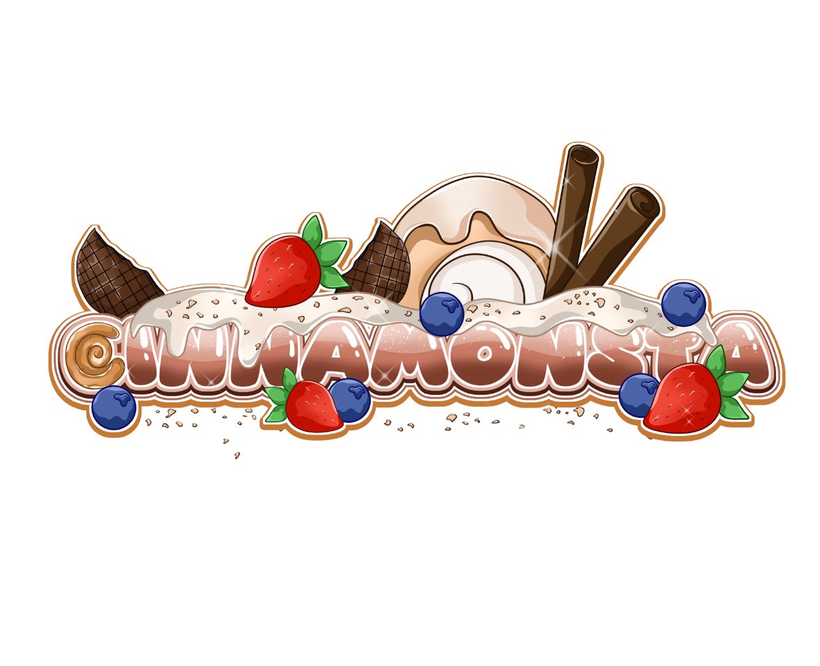 cinnamonstaVT's tweet photo. My logo and eye banner by @midorikobayasih IT LOOKS SO YUMMY AAAA 🍰🧁🍓 thank you midooo 🤎🤍 https://t.co/RB5oc9OOP5