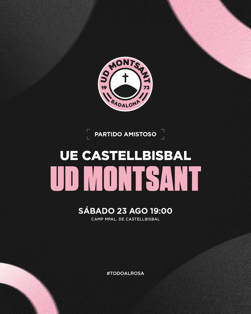 AMISTOSO.
Primer partido de la pretemporada, en Castellbisbal, que se encuentra en plenas fiestas. 
Nos hace mucha ilusión vuestra invitación, <a href="/uecastellbisbal/">uecastellbisbal</a>.
#TodoAlRosa #SomosBadalona #3cat10