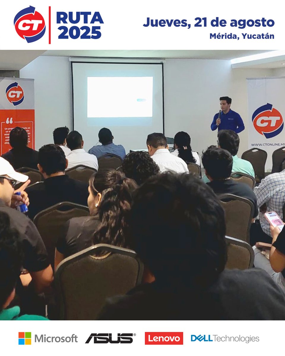 La Ruta CT 🚛 tiene la mejor capacitación con #Microsoft 💻

Con la participación de las principales marcas de cómputo: Asus, Dell Technologies y Lenovo.

🚀 Aprende, conecta y potencia tus habilidades con los líderes de la industria.