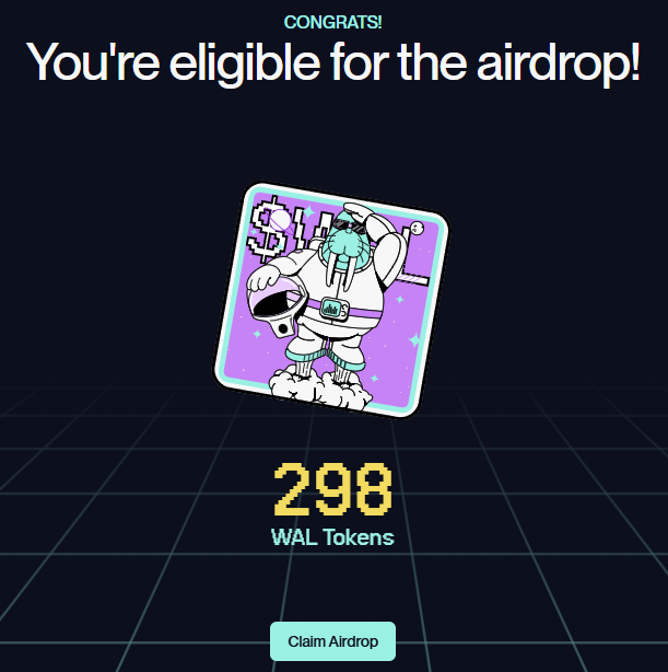 ali 🧩 (@0xalisonlamp) on Twitter photo Is there anything better than coming home after an exhausting day and finding a surprise waiting for you?
Well, that's what <a href="/WalrusProtocol/">Walrus 🦭/acc</a> has done today, thank you!
If you have $WAL staked, you probably have something to receive.
Check it out:
> claim.walrus.xyz Is there anything better than coming home after an exhausting day and finding a surprise waiting for you?
Well, that's what <a href="/WalrusProtocol/">Walrus 🦭/acc</a> has done today, thank you!
If you have $WAL staked, you probably have something to receive.
Check it out:
> claim.walrus.xyz