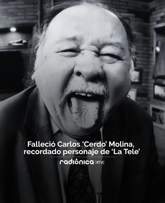 Carlos “Cerdo” Molina, recordado por su participación en ‘El Siguiente Programa’ y ‘La Tele’, falleció este jueves 21 de agosto, según informó la cuenta oficial de ‘La Tele’ en X. 🕊️

Noticia en desarrollo.