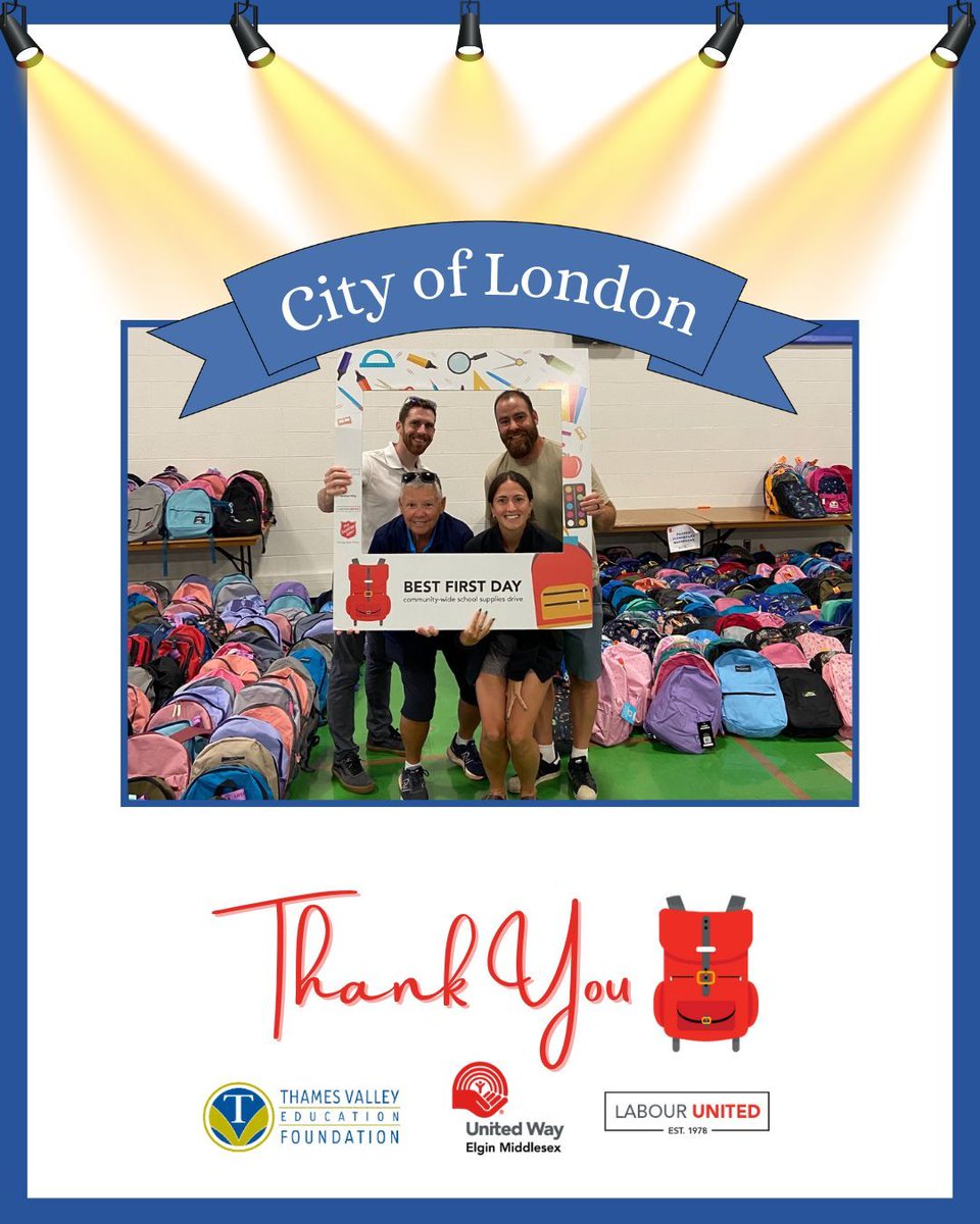 A big thank you to the City of London group for lending their time on Monday morning to pack backpacks and support students as they head into their #BestFirstDay!
