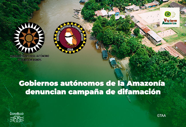 Vigilante Amazónico (@vigilanteamazon) on Twitter photo 📢 Gobiernos autónomos Awajún y <a href="/NacionWampis/">Gobierno Territorial Autónomo de la Nación Wampís</a> de la Amazonía denuncian campaña de difamación sistemática tras reportaje de #WillaxTV. Señalan que buscan silenciar su lucha legítima por la defensa del territorio y los derechos.
Lee más 🔗 bit.ly/41hJdOw 📢 Gobiernos autónomos Awajún y <a href="/NacionWampis/">Gobierno Territorial Autónomo de la Nación Wampís</a> de la Amazonía denuncian campaña de difamación sistemática tras reportaje de #WillaxTV. Señalan que buscan silenciar su lucha legítima por la defensa del territorio y los derechos.
Lee más 🔗 bit.ly/41hJdOw