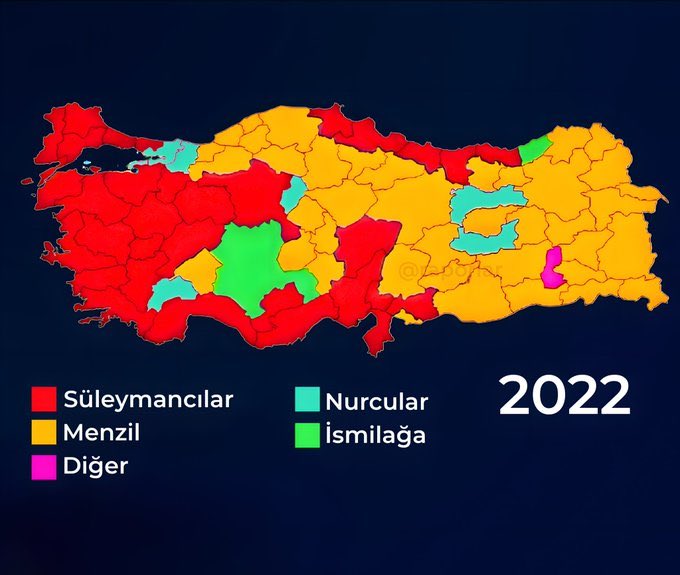 Türkiye'de bulunan cemaat/tarikat yoğunluğu haritası.

(Raporlar)