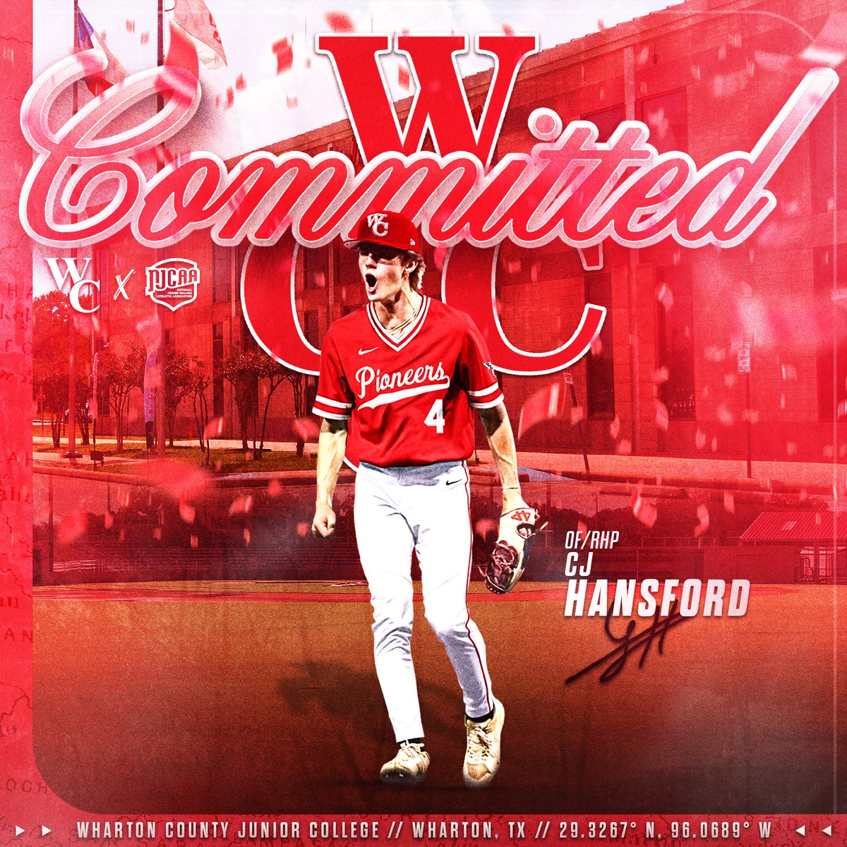 I’m blessed to announce my commitment to continue my academic and athletic career at Wharton County Junior College. I wanna thank The Lord, my parents, coaches, friends, and family for being apart of every step of this journey. I’m excited for what is to come. Go Pioneers!