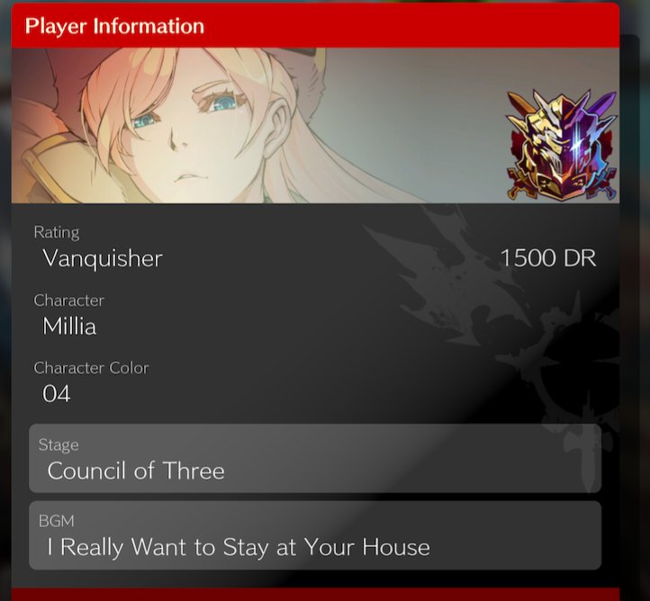 Day one vanquisher 💪💪💪. Millia actually feels so much more fun to play and she's so cool.