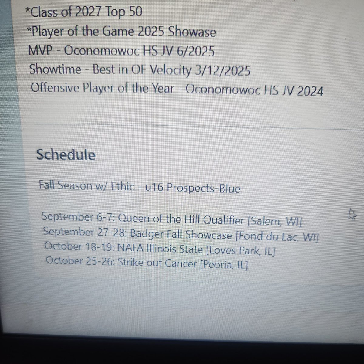 Fall ball schedule just dropped!! Come and watch me under #5! I am so excited to start a new season with my teammates and experience competitive ball games! 🍂🥎

#fallball #softball