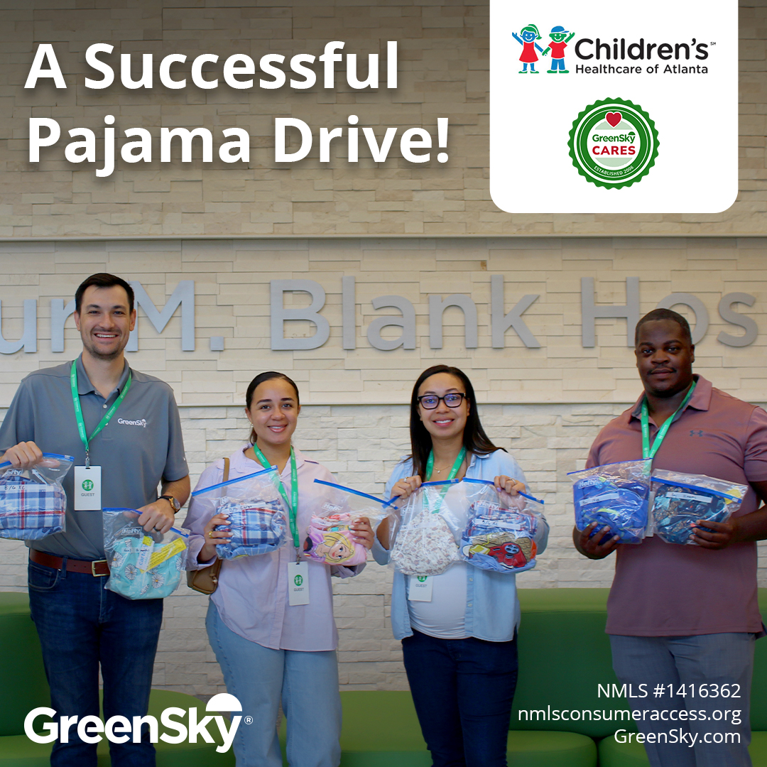 Our GreenSky Cares Volunteer Committee, in collaboration with the Sales Team, recently partnered with Children’s Healthcare of Atlanta (CHOA) to host a pajama drive in support of patients receiving care. We're proud to support such an incredible organization! #GreenSkyCares