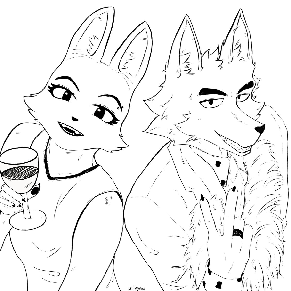 zilingawa's tweet photo. 试着把狼狐代了一下trouble maker。。。感觉特别特别适配呢！！！
I draw Mr. Wolf and Diane fox like this，its trouble maker's Album cover，I think they are really the same！
#BadGuys2 #坏蛋联盟2
#troublemaker https://t.co/aKmTEYUITx