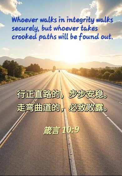 天父，求祢赐我一颗专心遵行祢话语的心，使我在生活的每一处都能行在正直与真理中。愿祢的圣灵时刻提醒我，使我远离邪恶与诡诈，单单活在祢的旨意里。主啊，赦免我过去的软弱与偏离，并用祢的恩典更新我的生命。主啊，求祢引导我诚实守信，好让我活出坚定与坦然的人生，成为祢真理的见证。