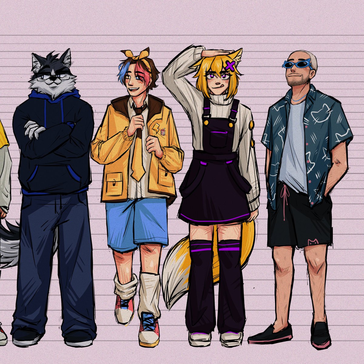 WBNS :D
una ficha de alturas (headcanon mio) y diseños inspirados de sus skins de minecraft, estilo irl de cada uno y pinterest XD

#wbns