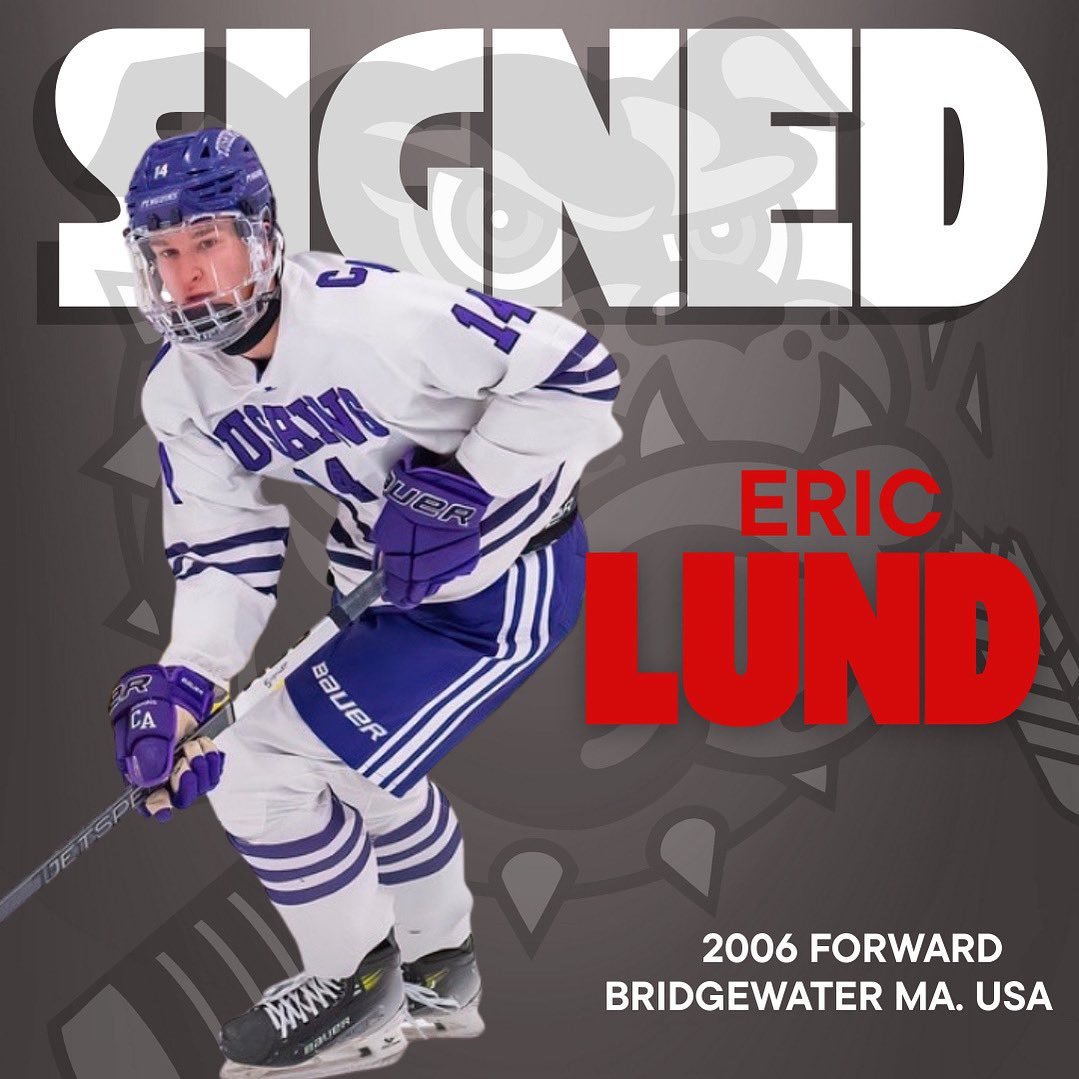 We’re excited to announce the addition of 2006 born @gonumhockey committed Forward Eric Lund for the 2025-2026 season. 

Welcome to Hockey Valley Eric and family! #bulldogshockey #hockeyvalley 

Read more: albernivalleybulldogs.ca/bulldogs-add-e…