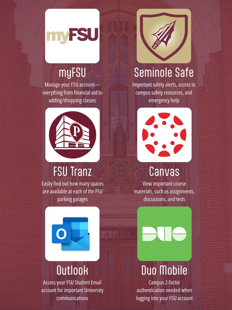 FSUAdmissions's tweet photo. Ready for campus life? 📱 Make sure your phone is, too!
Check out these essential apps for every New Nole. ❤️💛
#NowANole #FSU29 #NewNoles #FSUAdmissions https://t.co/85yUDnYU4E