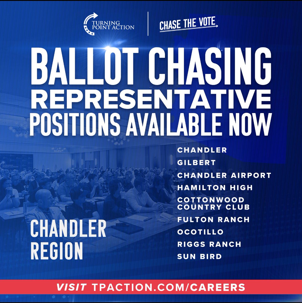 Justine Wadsack (@wadsack4arizona) on Twitter photo Do you live in any of these areas in Chandler, AZ?
Apply NOW at TPAction.com/Careers and see first hand what all the excitement is about at <a href="/TPAction_/">Turning Point Action</a> Do you live in any of these areas in Chandler, AZ?
Apply NOW at TPAction.com/Careers and see first hand what all the excitement is about at <a href="/TPAction_/">Turning Point Action</a>