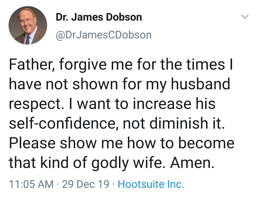 Unworthy Hand (@kisstheblade_) on Twitter photo RIP James Dobson, who is being forcefemmed in heaven even as we speak. RIP James Dobson, who is being forcefemmed in heaven even as we speak.