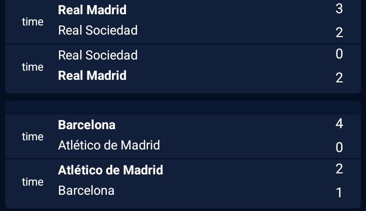SimuladorSpain's tweet photo. Semifinales 
Sin sorpresas llegan a la final el Real Madrid y el Barcelona eliminando a la Real Sociedad y el Atlético de Madrid 

Avanzo:
Real Madrid 
Barcelona https://t.co/BTw0AfIpCl