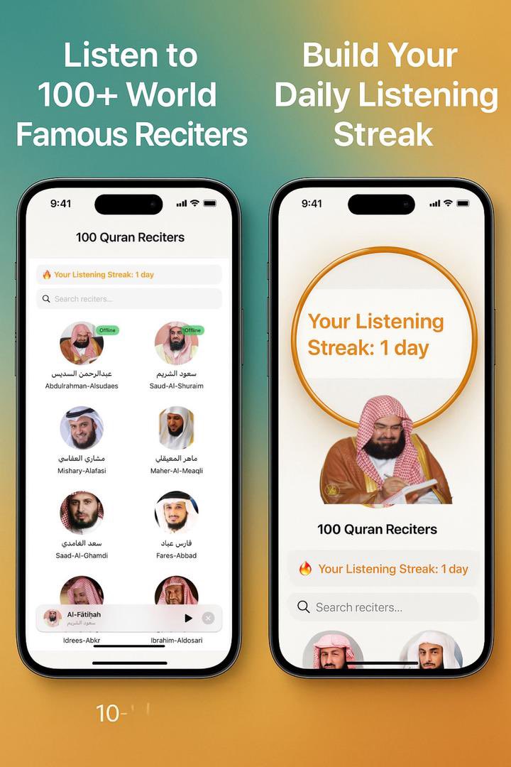 smshafiee's tweet photo. Download this app and enjoy 100+ top Qur’an reciters worldwide .The app is very light (only 12MB).
Build your daily life around listening to the Qur’an. 🤲❤️ #QuranApp #Islam

https://t.co/cV8XFWaP3W https://t.co/KZfVsBdTQK