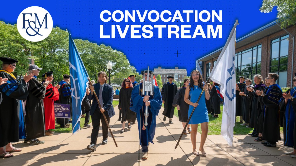 Now that the Class of 2029 is all moved in, it's time to officially welcome them to the F&amp;Mily with the Convocation Ceremony!

Join us online as we stream the event live at 3:30 p.m. today: fandm.edu/events/convoca…

#TheWorldNeedsDiplomats