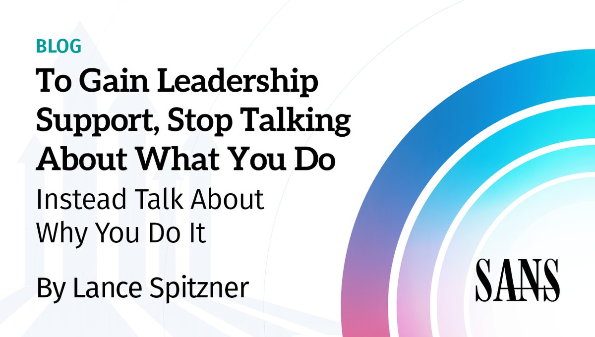Struggling to get leadership buy-in for your #SecurityAwareness program?

<a href="/lspitzner/">Lance Spitzner</a> shares the 3 questions execs really want answered and how to turn your program from “nice-to-have” into a strategic priority.

📖 Read more: sans.org/u/1Cxy

#SecAwareReport #HumanRisk