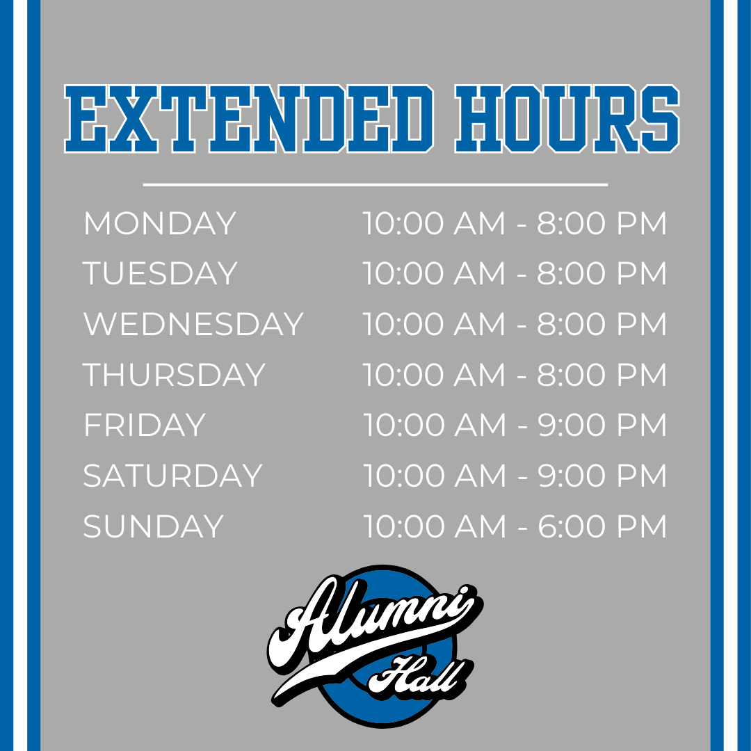AlumniHallMTSU's tweet photo. Our extended hours start this weekend, which means now you have even more time to shop the ultimate game day gear! 🏈🎉
https://t.co/Jd8UBKZaDH https://t.co/ogzRdIfhGR
