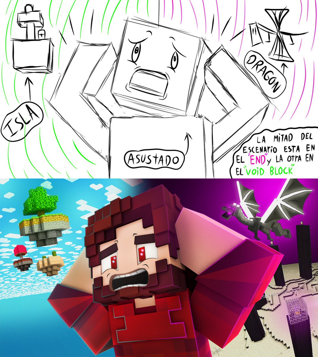 Thumbnail for <a href="/MrhugoOficial/">Mrhugo</a>  - Sketch/Final #Minecraft #thumbnail

❤ My eternal inspirations →
<a href="/emmz_fx/">emmz</a> <a href="/B1UUfx/">BLUU 블루</a> <a href="/zynfx_designs/">zynfx</a> <a href="/arikDZN/">arik</a> <a href="/ANTA_DX/">ANTA DX</a> 

✍ Note: This thumbnail really caught my attention, the facial expression, the color palette, etc. Little by little, I'm