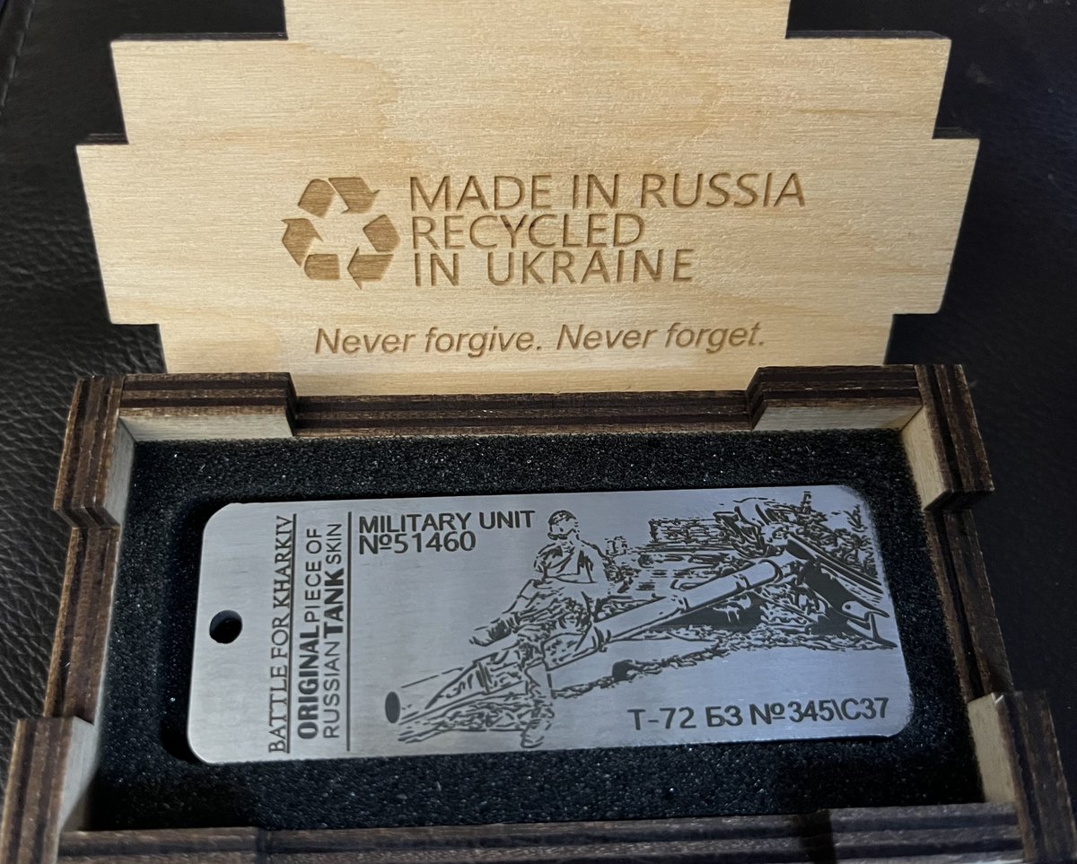 Sytheruk 🇬🇧 🇺🇦 (@sythuk) on Twitter photo Hey guys!
Thanks to <a href="/MemorySteelUA/">MemorySteelUA</a> who sent me this amazing piece of Russian tank! An actual piece!
This is from a tank destroyed in the battle for Kharkiv, and was part of the Russian 64th Guards Motor Rifle Brigade
Check them out and you can also own a piece of history ☺️ Hey guys!
Thanks to <a href="/MemorySteelUA/">MemorySteelUA</a> who sent me this amazing piece of Russian tank! An actual piece!
This is from a tank destroyed in the battle for Kharkiv, and was part of the Russian 64th Guards Motor Rifle Brigade
Check them out and you can also own a piece of history ☺️