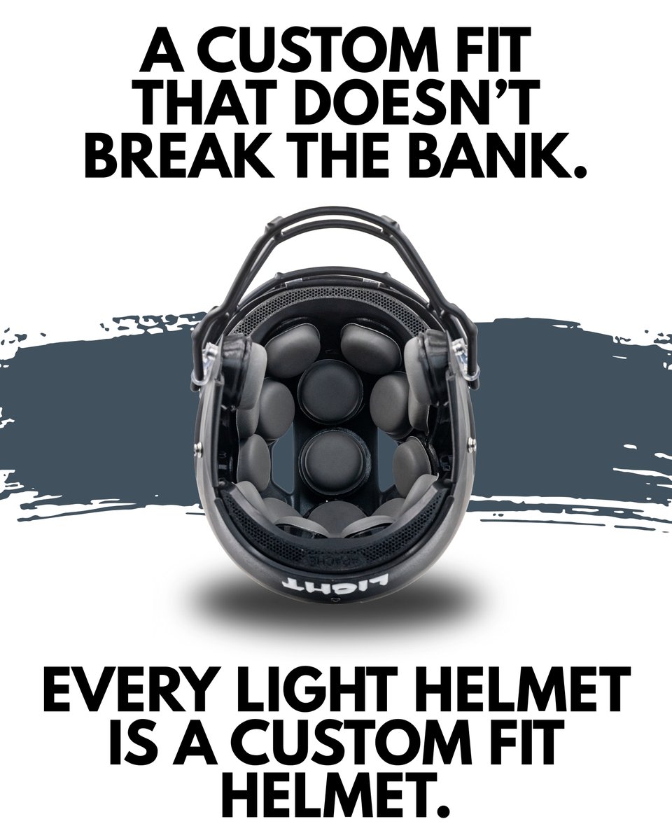 TheLightHelmets's tweet photo. Every LIGHT Helmet comes standard with a custom fit thanks to our shimmable padding, allowing players to get the most precise fit without breaking the bank. Why spend upwards of $1499 on a "custom fit" helmet when you can buy a LIGHT?
.
.
.
#LIGHTHelmets #FootballHelmets https://t.co/T51AMluODC