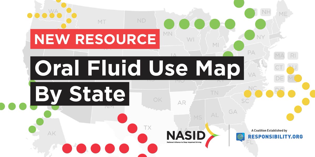🆕 🚨We just launched a new, interactive oral fluid use map🗺️!   
 
Explore how states are using oral fluid testing to address drug-impaired driving. Stay informed, spot trends, and see where testing is happening across the U.S.  

bit.ly/3JsSgpG