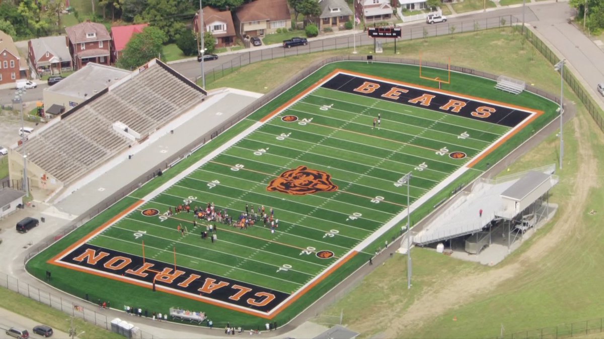 The official ribbon cutting is done for the new home for Clairton Bears football: Tyler Boyd Stadium. <a href="/WTAE/">WTAE-TV Pittsburgh</a> <a href="/boutdat_23/">Tyler Boyd</a> <a href="/CCSDathletes/">Clairton Bears</a>  📸: Sky 4 <a href="/WTAE/">WTAE-TV Pittsburgh</a>