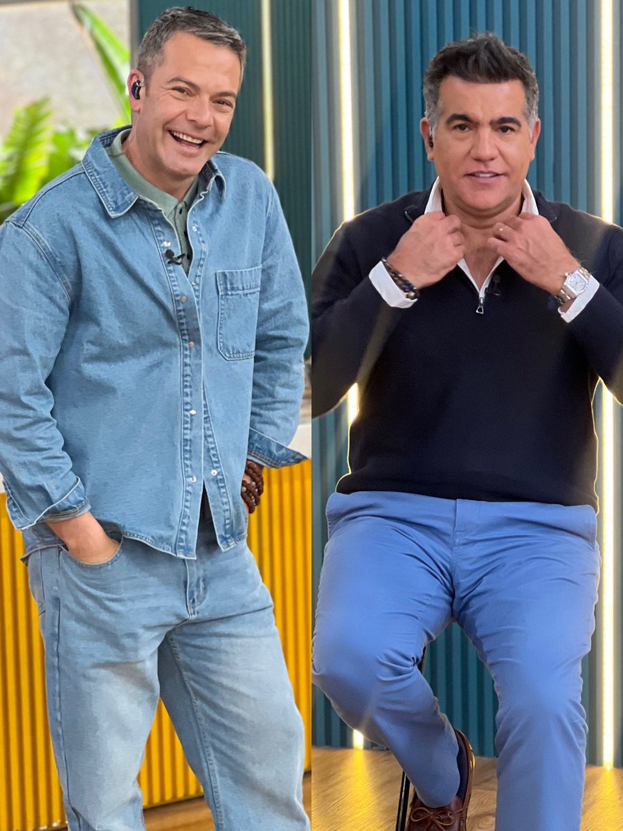 DiaaDiaCaracol's tweet photo. Nuestros bellos presentadores @ivanlalindeg @carloscalero29 nos dieron hoy mucho estilo con sus outfits…🩵Iván por @dreamerjeans  💙Calero por @poloralphlauren #poloralphlaurenandino https://t.co/fK68SD56tF