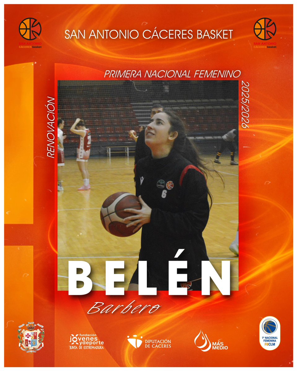 📢 RENOVACIÓN PRIMERA NACIONAL FEMENINO

Belén Barbero continúa en su segundo año en el SANAN con nuestro Primera Nacional Femenino 🤩

👀 Base de 1,66m con gran visión de juego, liderazgo y calidad 

<a href="/DiputacionCC/">DiputacionCC</a> 
<a href="/medio_mas/">MásMedio Cáceres</a> 
<a href="/Ayto_Caceres/">Ayuntamiento Cáceres</a>