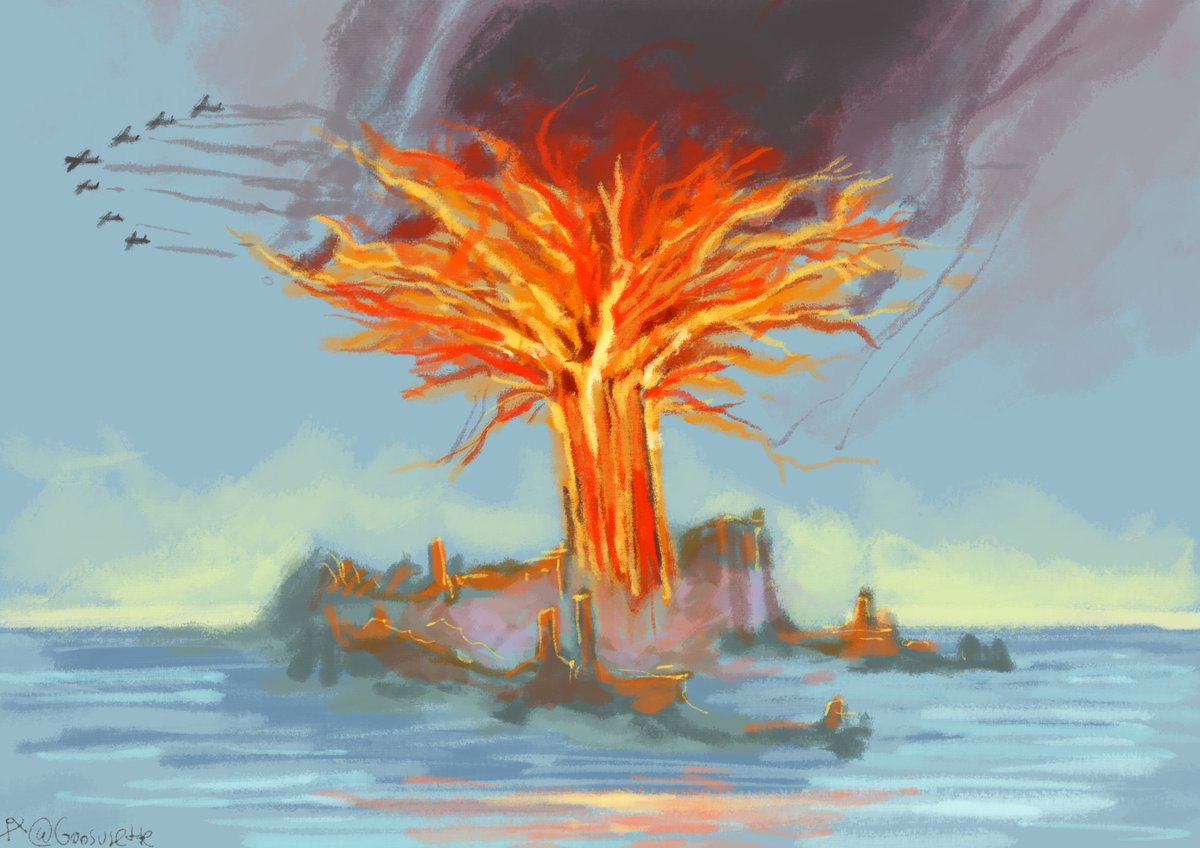 nightreign pissed me off so i drew the erdtree getting firebombed