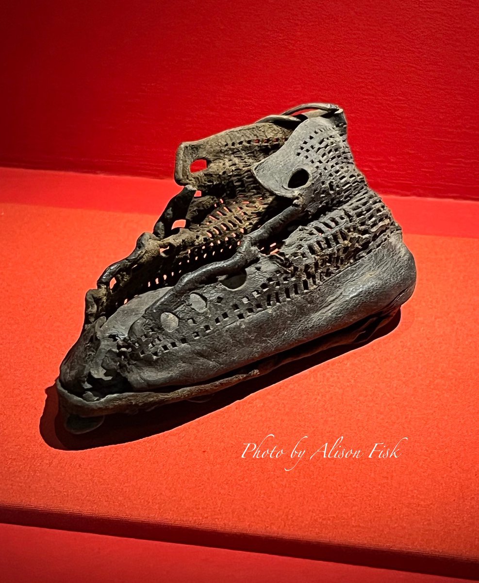 2,000 year-old leather baby boot from Vindolanda Roman fort on the northern frontier of ‘Britannia’. So small it’s unlikely the owner did much walking in it!

Found in the residence of the fort commander and his wife Sulpicia Lepidina, it possibly belonged to one of their