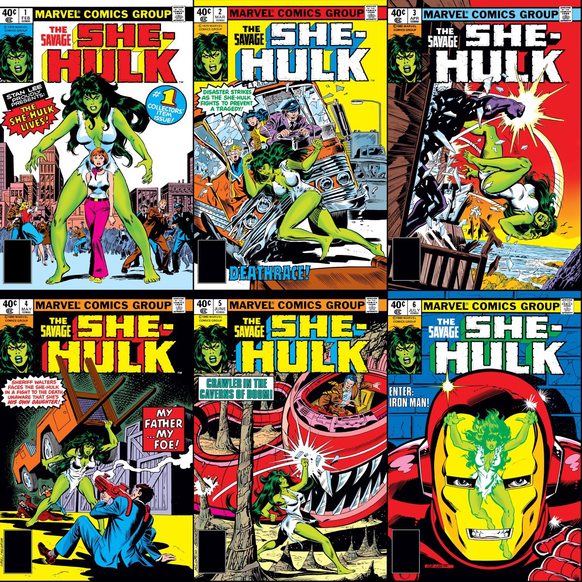 Savage She-Hulk #1-6 cover dated February-July 1980.