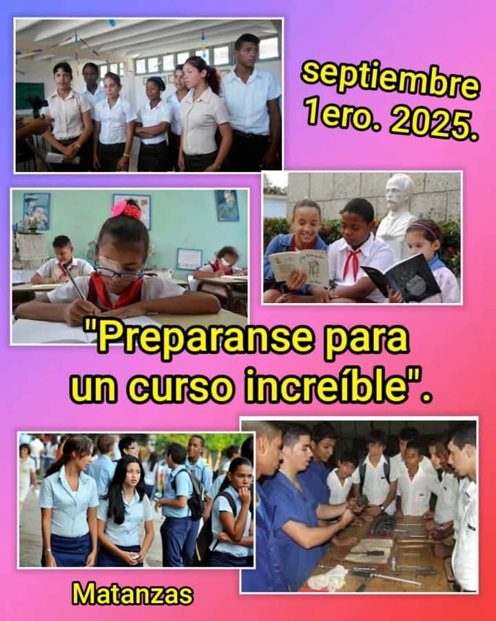 Se termina el #VeranoSiempreJoven y se acerca septiembre para acoger a nuestros niños, adolescentes y jóvenes, en la gran fiesta del saber. 
¡Te esperamos!
#NuevoCursoEscolar #MatancerosEnVictoria <a href="/CubaMined/">MINED</a> <a href="/gpppmatanzas/">Gobierno Provincial del Poder Popular en Matanzas</a> <a href="/PartidoPCC/">Partido Comunista de Cuba</a> <a href="/EMatancera/">Educación Matancera</a>