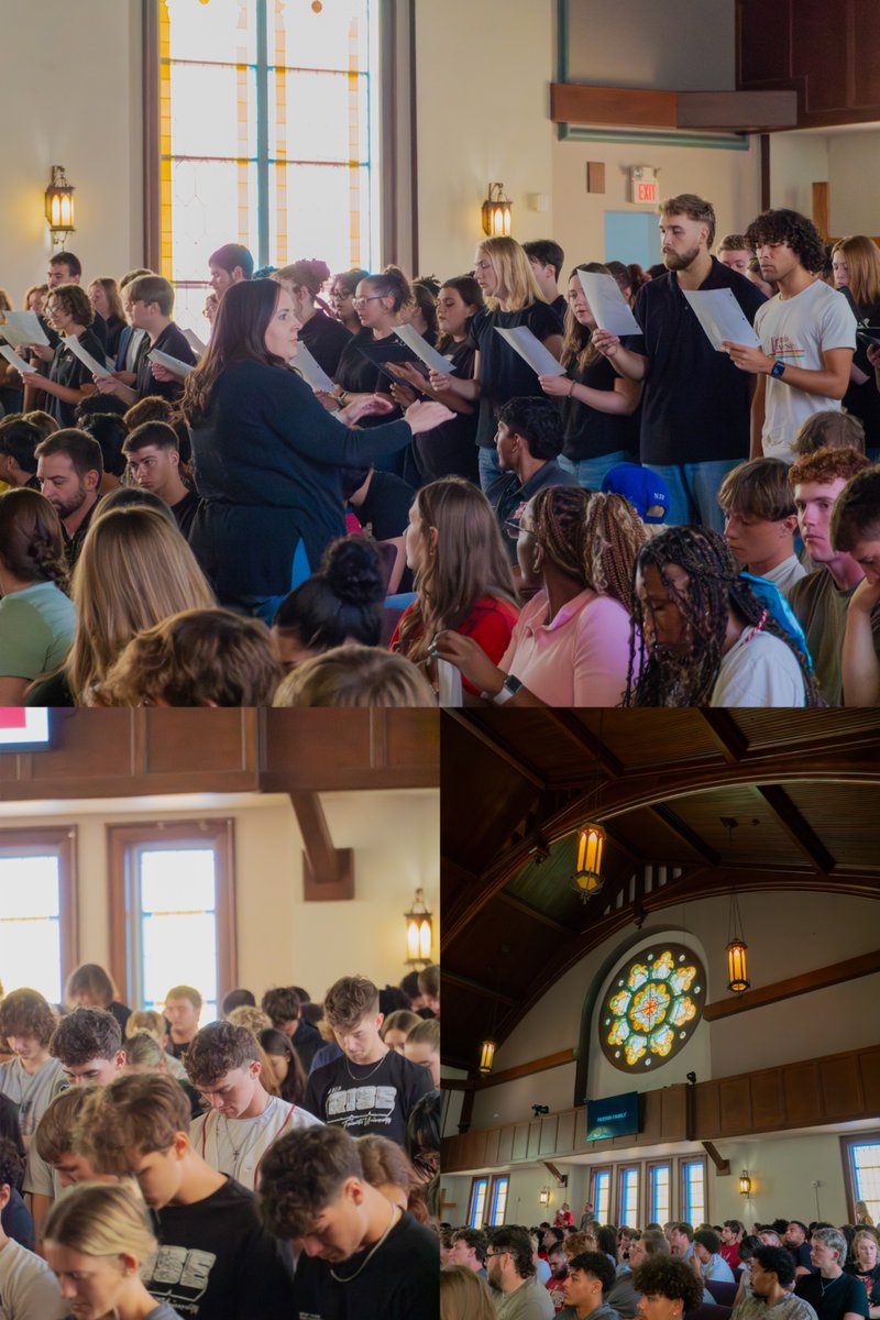 Convocation this morning welcomed our largest incoming freshmen class since 2008! 🎉 🥳 This is a huge blessing for our community. We also reflected on our Quaker heritage, Christian mission, and the Concert Choir and Singing Quakers sang our Alma Mater! 🎓📓🎒