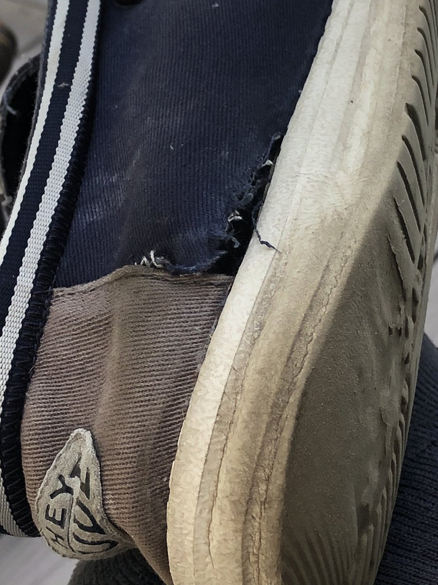 Zukko17's tweet photo. Bought these @HeyDudeShoes @DICKS about a year ago. What a shame! https://t.co/LdLrivm6UO