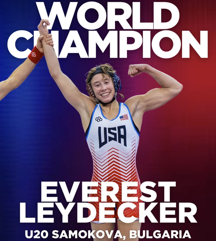 ThorobredWC_'s tweet photo. WORLD CHAMPION!
Congratulations to Everest Leydecker, your 2025 U20 World Champion at 55kg.  Everest was dominant, outscoring her opponents 38-2 in winning her first world championship. https://t.co/1s9r0TAAE6