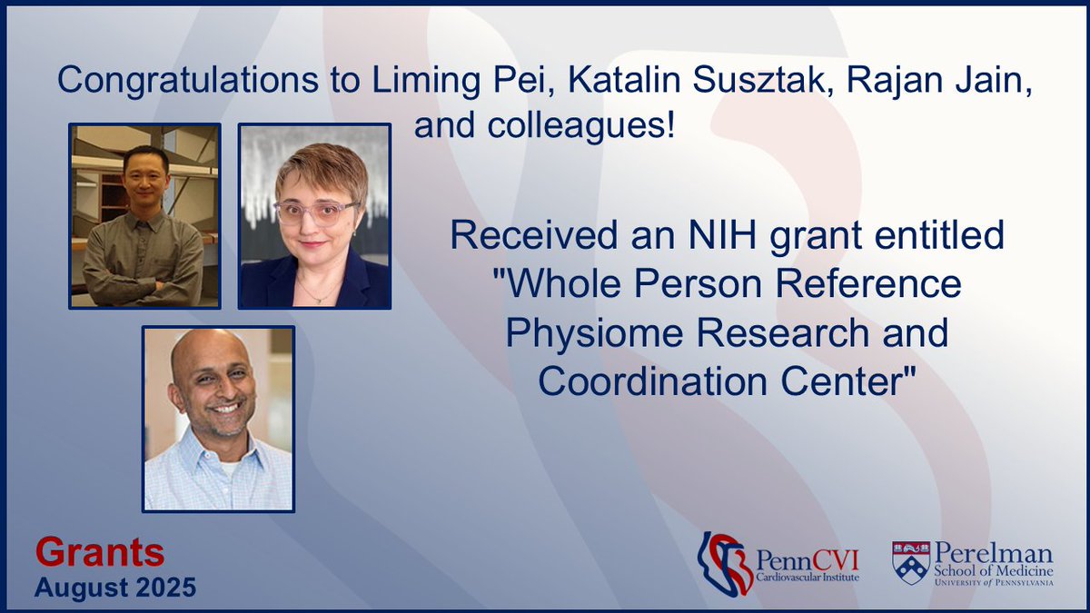 Congratulations to Liming Pei, Katalin Susztak, Rajan Jain, and colleagues for receiving an NIH grant!