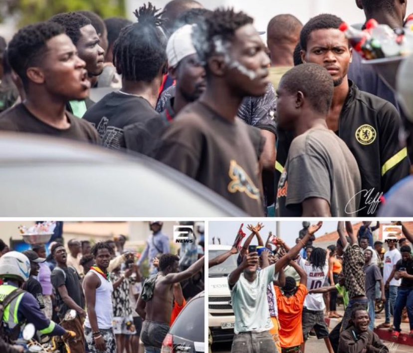 Shatta Wale's fans are still at the EOCO office saying they're not leaving until they see their boss😂