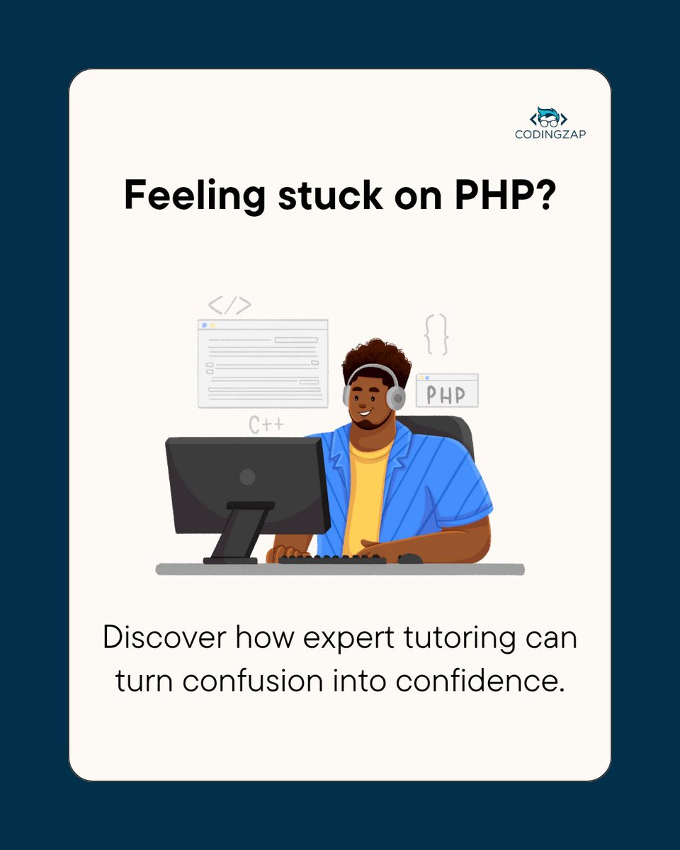 codingzaptech's tweet image. Struggling with PHP? 💻 Expert tutoring can turn confusion into confidence.
Learn smarter, solve projects faster, and boost your coding skills with CodingZap.
👉 Read here: codingzap.medium.com/how-expert-php…
#PHP #Programming #CodingZap #PhpAssigmentHelp #LearnToCode